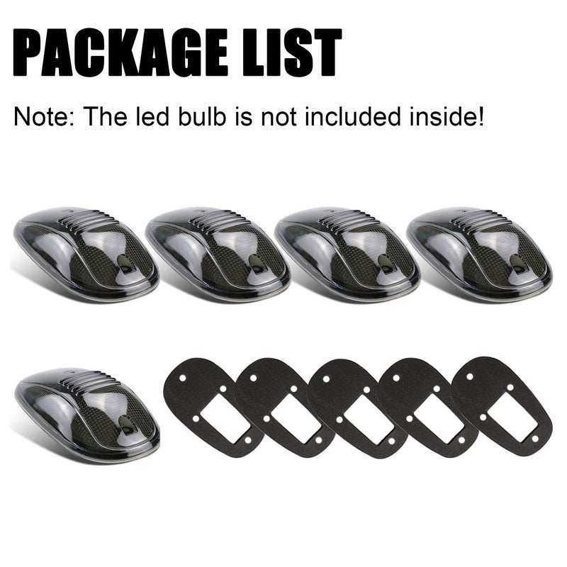 Tresound Cab Roof Top Marker Lights Cover for 2003-2016 Dodge Ram 1500 2500 3500 (Smoked Lens) - Image 5